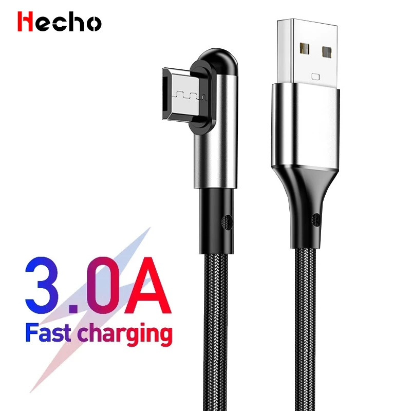 90 градусов локоть Кабель с разъемом Micro USB Type C кабель для быстрой зарядки Samsung S20 S10