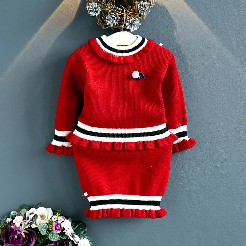 2019 г. Повседневный осенний комплект одежды принцессы для девочек пуловер с