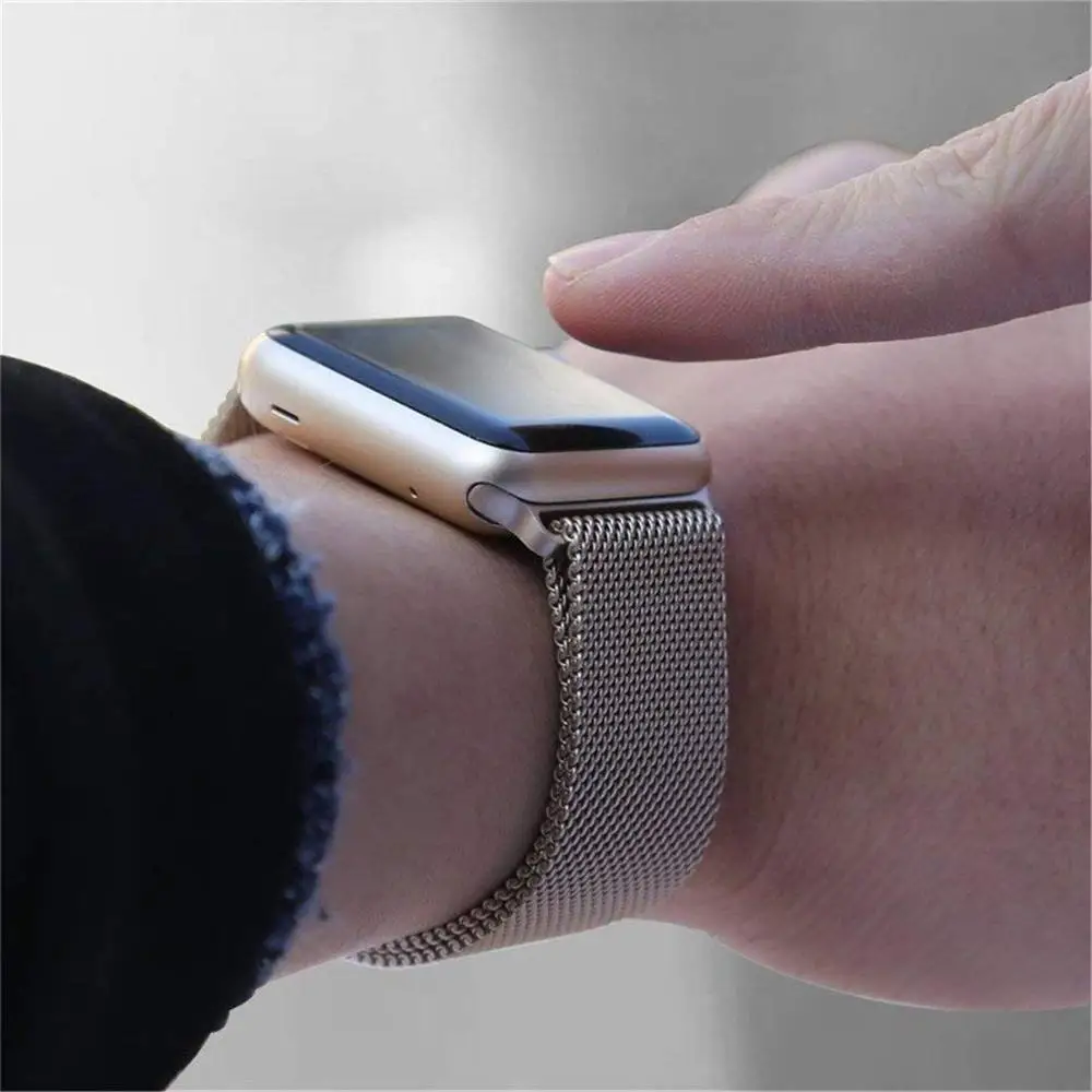 Миланская петля ремешок из нержавеющей стали спортивный ремешок для apple watch 5 4 3 2 1 браслет на запястье аксессуар для iwatch 44 мм 40 мм 42 мм 38 мм