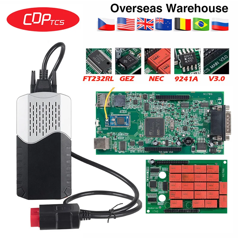 CDP TCS multidiag pro V3.0 реле NEC GEZ,00/ R3 с ключом для автомобиля/считыватель кодов компьютера грузовых автомобилей obd2 диагностический инструмент PK MVD
