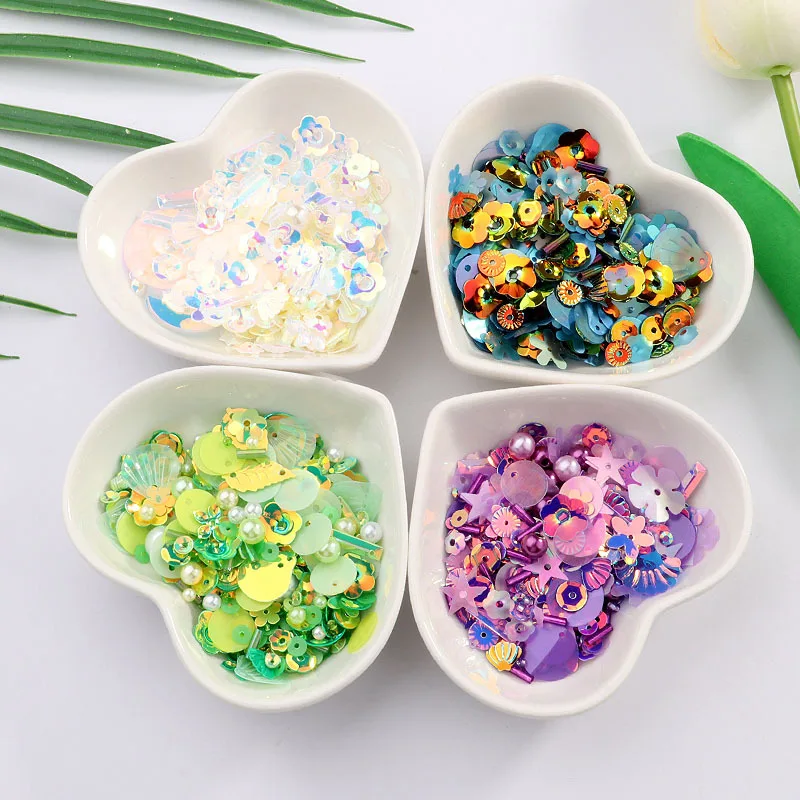 

10g DIY Sequin Craft Mix Star Flower Shell Leaf Shapes Sequin Lentejuelas Pearls Glass Seed Beads DIY Apparel Sewing & Fabric
