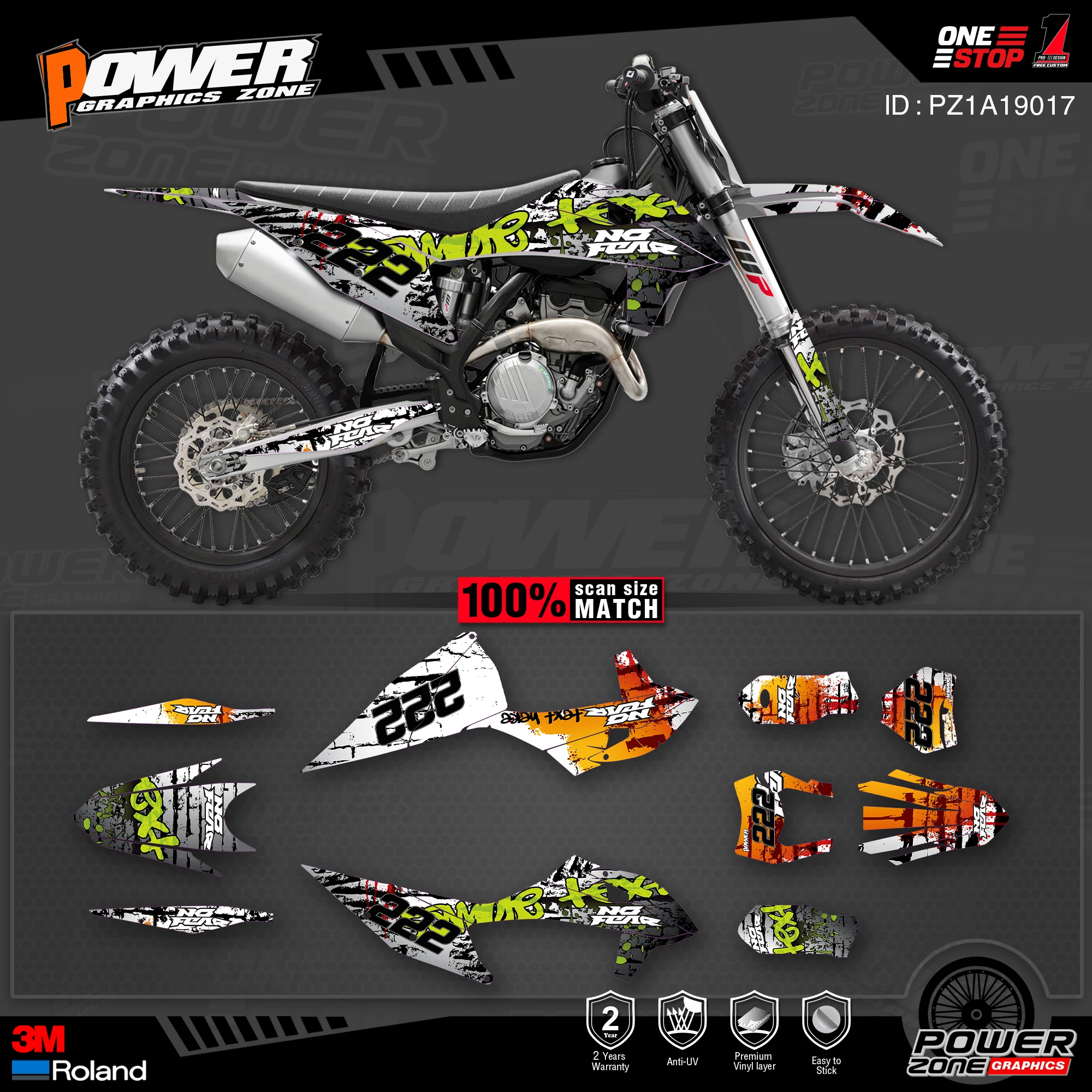 Персонализированные графические фоны PowerZone Team наклейки 3M Набор наклеек для KTM SX SXF