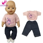 Кукольный комплект одежды из джинсовой ткани свитер для девочек 18 дюймов 45 см кукольные наряды для кукол 43 см ношение куклы