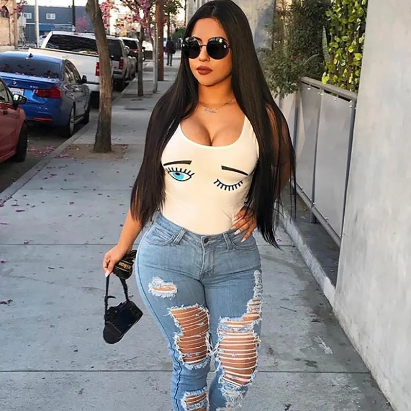 

2020 Popular Vest One-Piece Suit Summer Printed Casual Leggings