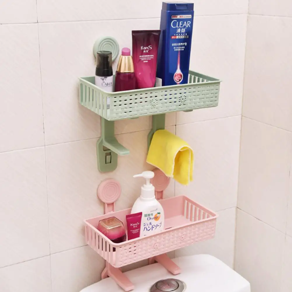 Bathroom Shelf Organizer with Towel Rack Wall Mounted No Drilling Tissue Holder Kitchen bathroom Storage | Дом и сад