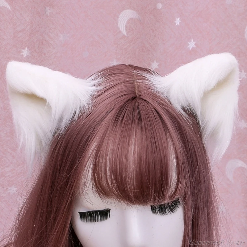 

1 Pair Sweet Lovely Furry Animal Beast Ears Hair Clips Anime Lolita Wolf Cat Cosplay Plush Hairpins Halloween Costume M10 21
