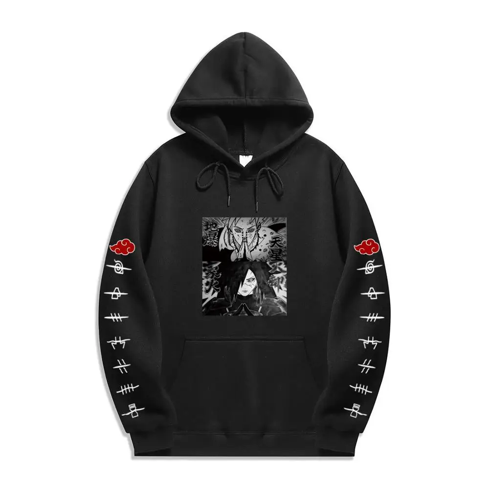 Толстовка Мужская/женская с капюшоном модное худи аниме Акацуки Учиха крутая