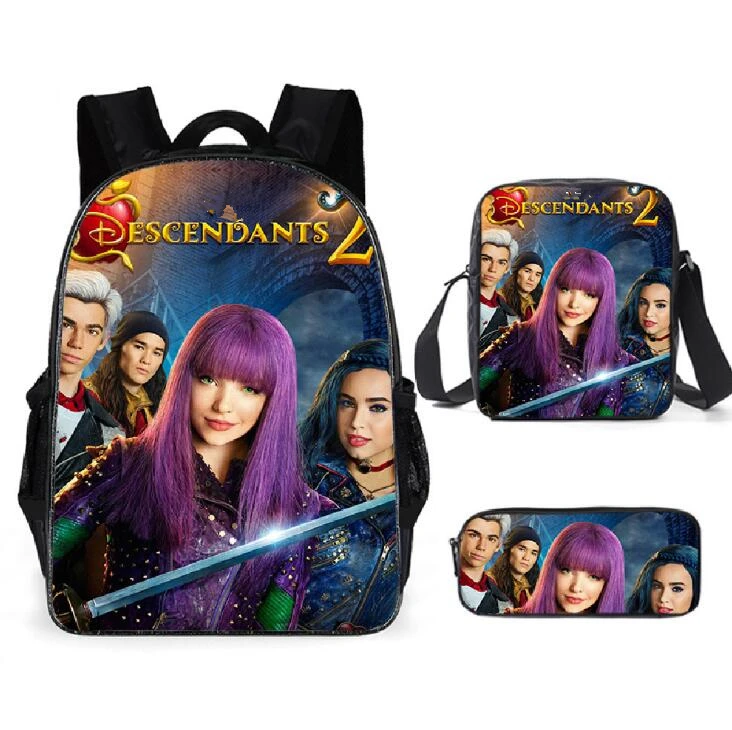 Комплект школьной сумки из 3 предметов с принтом Потомки школьный рюкзак для