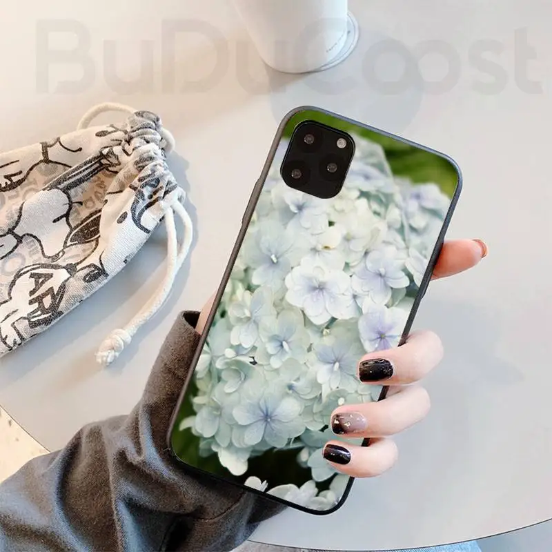 beautiful hydrangea shell phone case for iphone 11 pro11 pro max x xs xr xs max 8plus 7 6splus 5s se 7plus case free global shipping