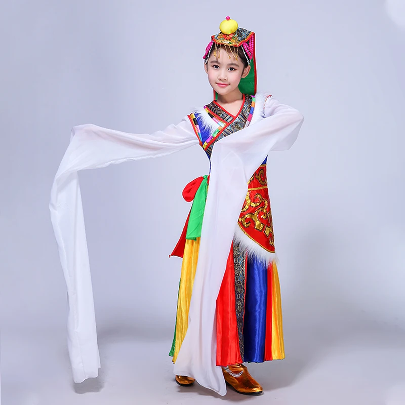 Национальный костюм для детей тибетское платье монгольский детский народный