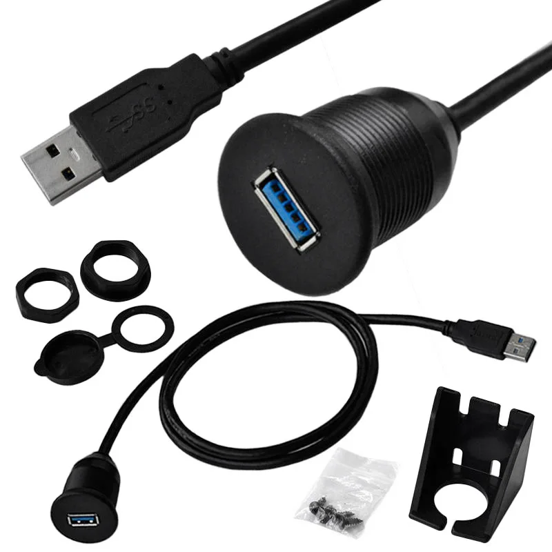 USB 3 0 Male to Female AUX Flush Mount Car Удлинительный кабель для автомобиля грузовика лодки