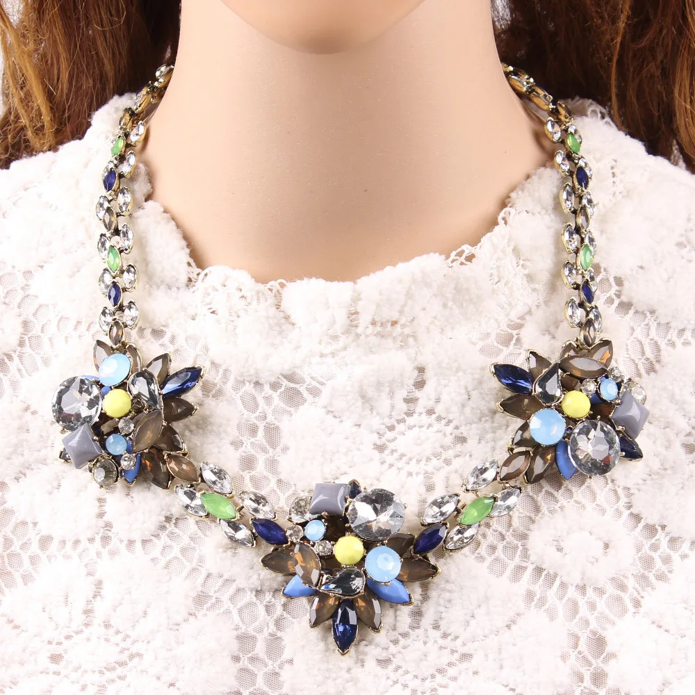 Новая модель модный дизайн Роскошная подвеска массивное хрустальное ожерелье