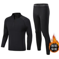 mens clothing winter first layer long johns fleece thermal underwear set track suit men sportswear compression tights