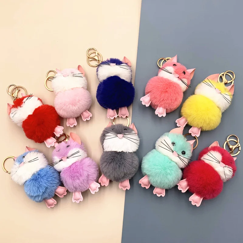 

Мультяшный милый кот брелок для ключей животное плюшевая игрушка брелок Подвеска сумка игрушки Подарочный Брелок