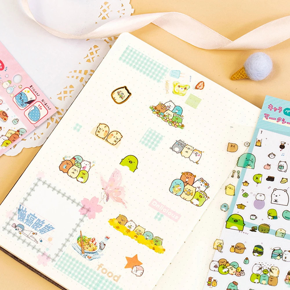 1 шт. Kawaii Мультфильм Sumikko Gurashi пуля журнал Декоративные Канцелярские наклейки