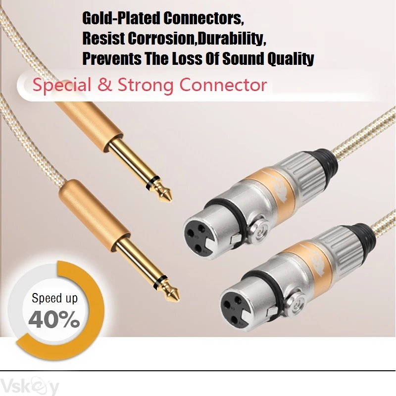 dual 14 inch ts mono 6 35mm male to 2x xlr female audio cable mixer amplifier guita stage keyboard home theater system cords free global shipping