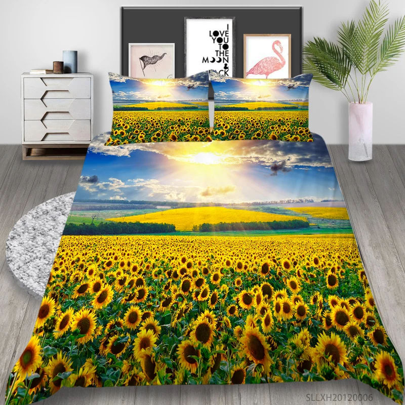 

3D Luxury Duvet Cover Set Flower Print King Size Bedding Set Breathable King Queen Full Double Single Size 2/3 Pcs Home Decor