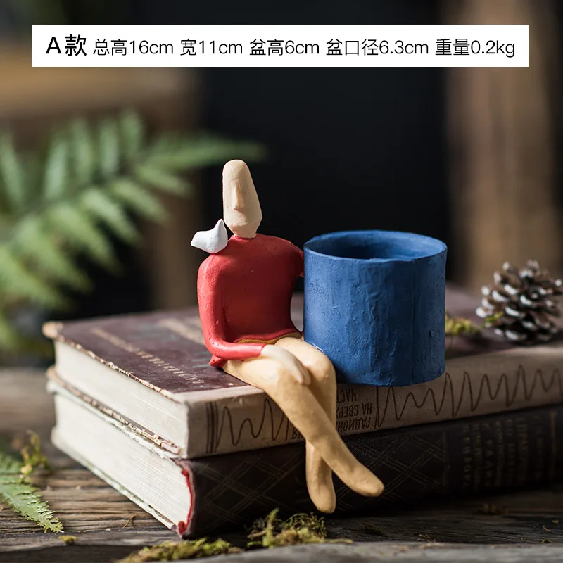 Мультяшный персонаж керамический цветочный горшок суккуленты абстрактное