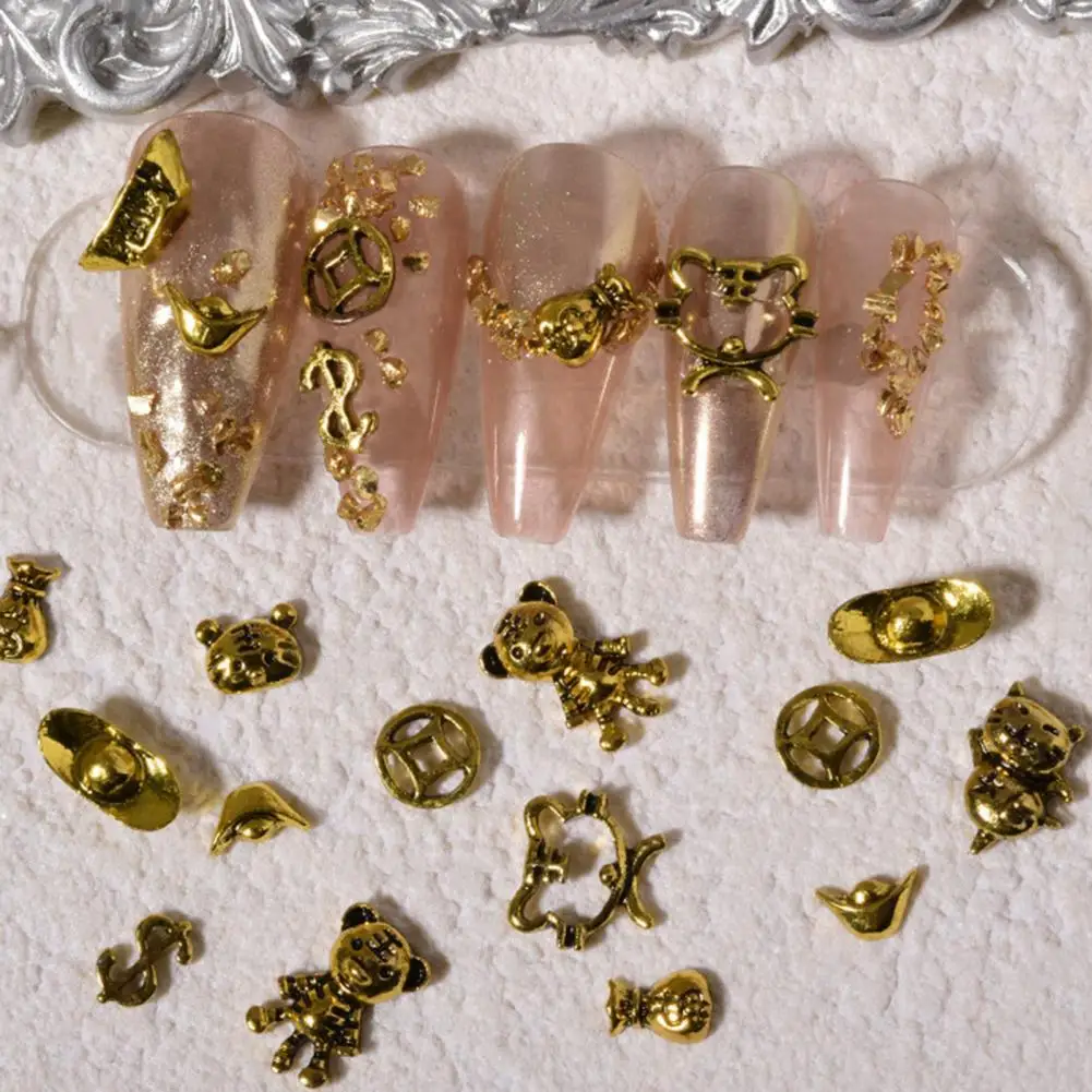 

10Pcs Beautiful Alloy Attractive Lucky Cat Money Bag Manicure Ornament for Girls Fingernail Decoration Manicure Ornament
