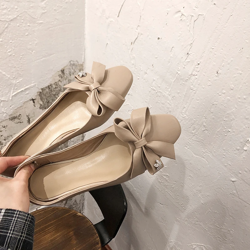 

Genuine Leather Women Pumps High Heeled dress Shoes Woman spring two-piece party Shoes Ladies pumps size 33-44