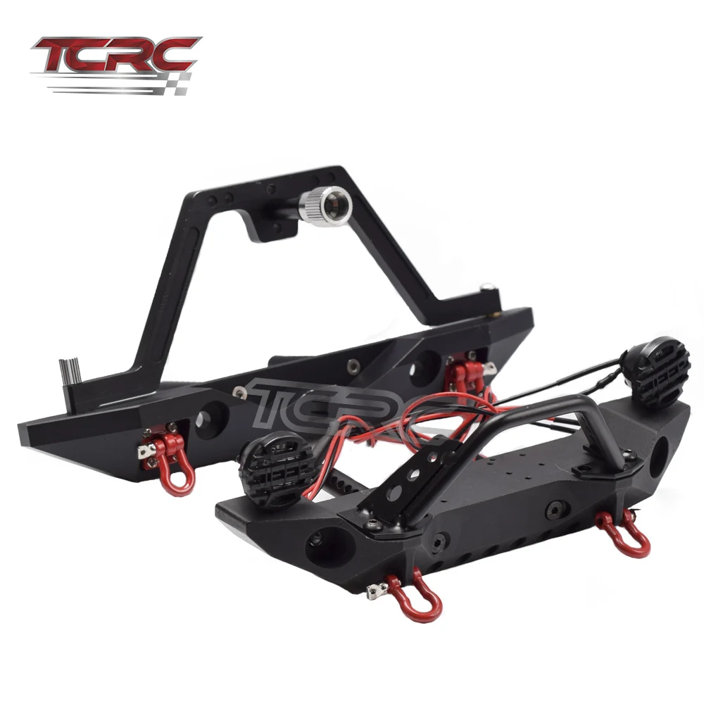 TCRC Metal Front&ampRear Bumper with 2 Led Lights for 1/10 RC Crawler Car Traxxas TRX4 Axial SCX10 | Игрушки и хобби