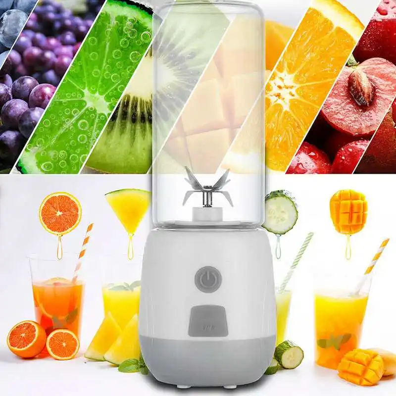 White Juicers Портативная электрическая соковыжималка для фруктов, 400 мл, 15000-22000 об/мин, USB, 80 Вт, высокое боросиликатное стекло, ручной смузи, соковыжималка для путешествий - Цвет: White Juicers