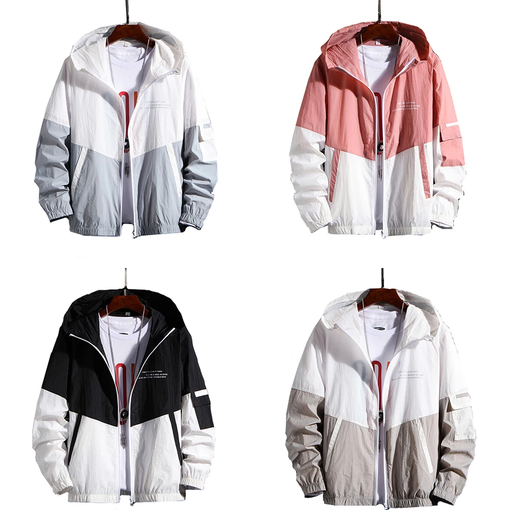 

New Women Adult Thin Jacket Summer Zipper Sunprotect Up Long Sleeve Patchwork Wild Fashion Coat For Outdoor Ladies Hat 2020