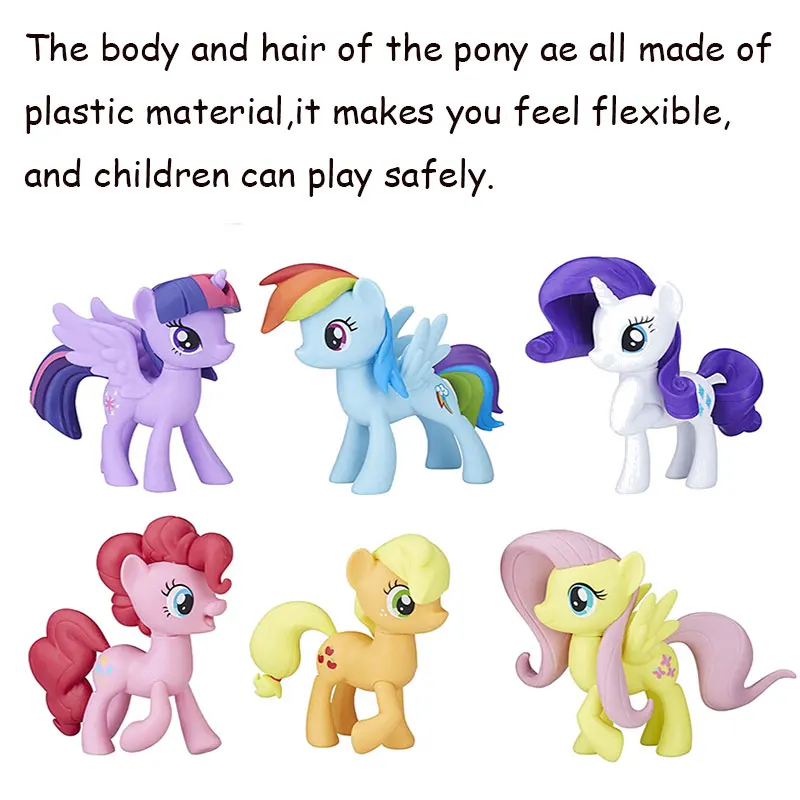 Модель игрушки фигурка My Little Pony Twilight Sparkle Rainbow Dash Flutter застенчивый Пинки Пай модель куклы украшения подарки игрушка для детей