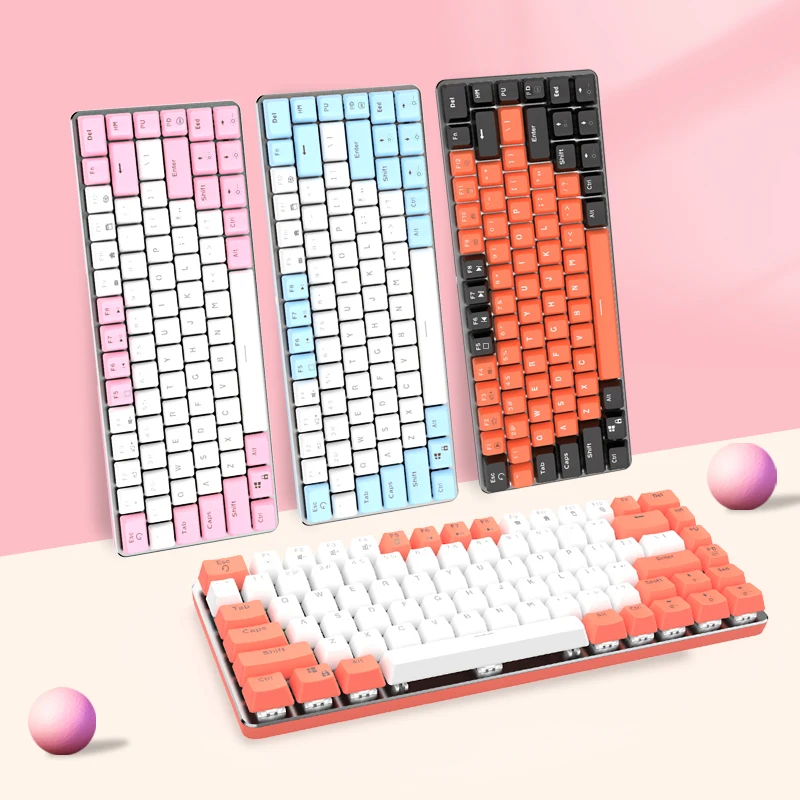 

Mechanical Gaming Keyboard White Backlit USB Wired 82 Keys Blue/Black/Red/Brown Axis for Keyboard for Gamer Notebook PC