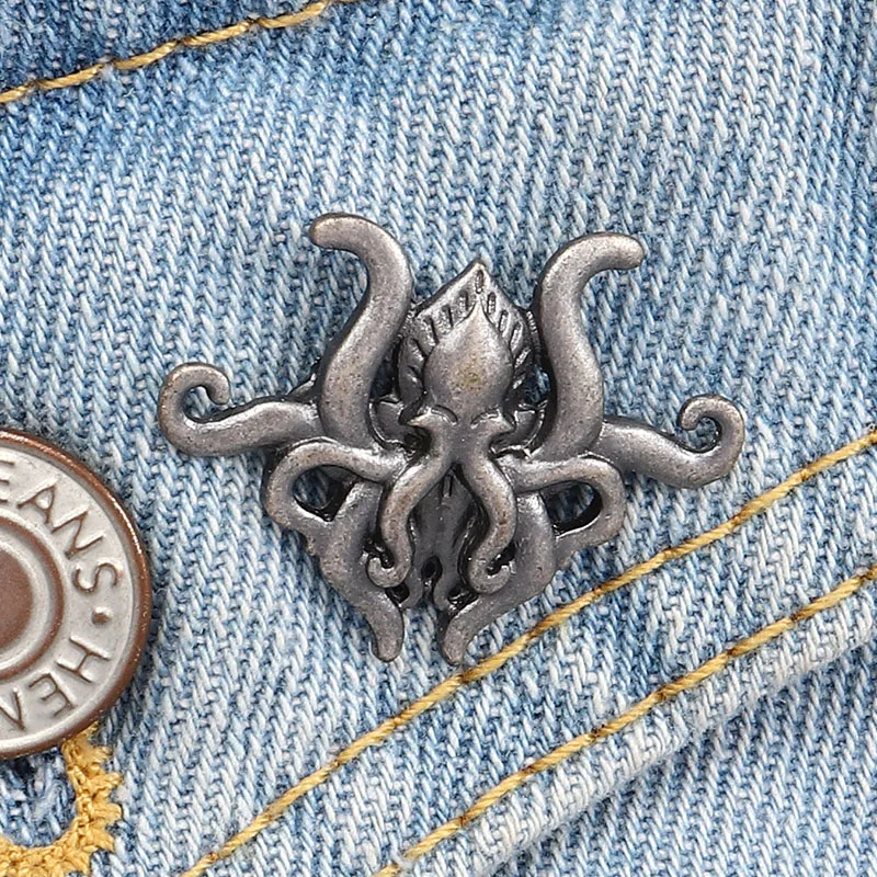 Большой Ктулху эмалированные булавки классический Осьминог Монстр нагрудный