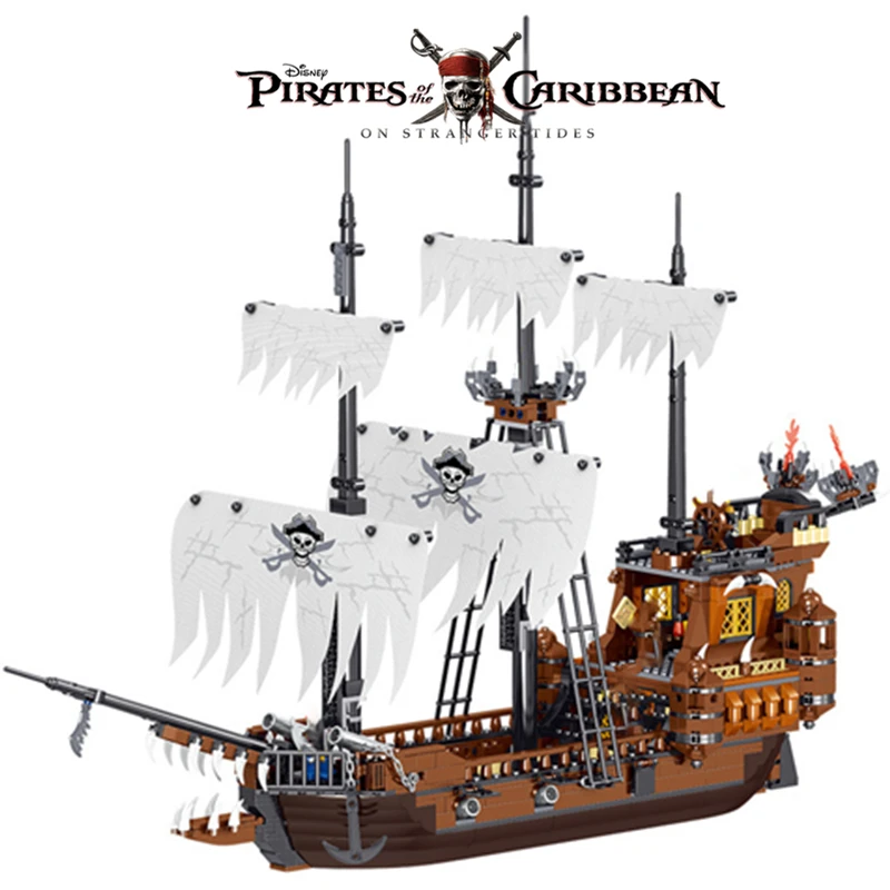 

NEW Disney Caribbean Pirates Ship Black Pearl Queen Anne's Revenge Pirates Model Building Block Brick Kid Gift