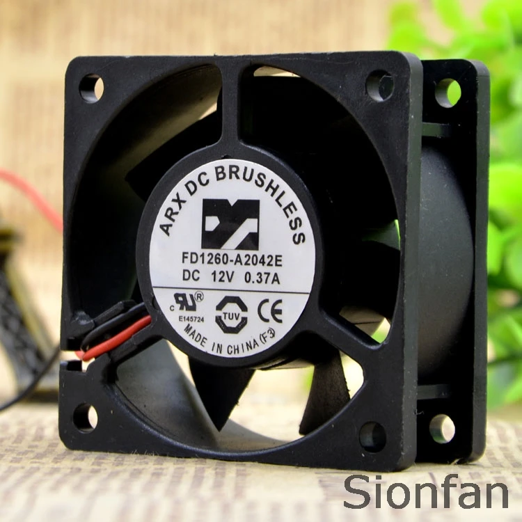 Тихий охлаждающий вентилятор для Threesmiths ARX FD1260-A2042E 12V 0.37A 6025 6 см 2 провода |