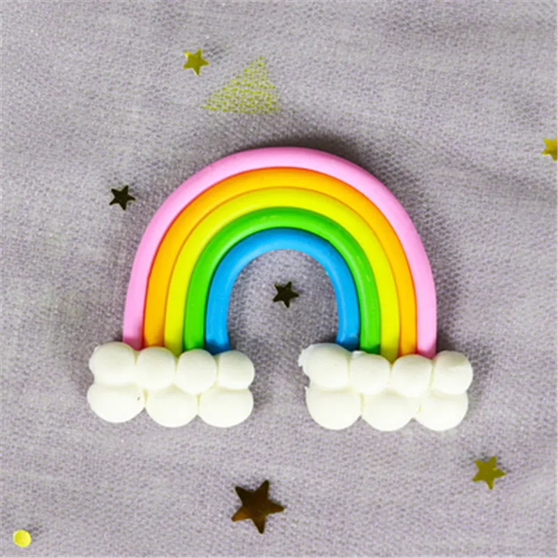 

1Pcs Rainbow Clouds Cake Topper Happy Birthday Party Cake Decoration Kids Girl Pink Baking Cake Ornaments Mould Party Supplies