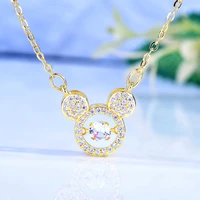 shinny yellow gold color mouse shape women necklace chokersfashion animal pendant necklaces for women party wedding jewelry