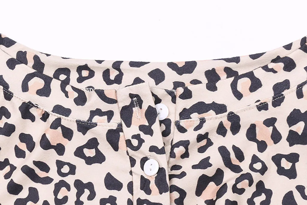 

Pajamas For Women Leopard Print Pajama Sets Underwear Long Sleeve Leisure Tops+shorts Sleepwear Yellow Pijama Plus Size Pyjamas