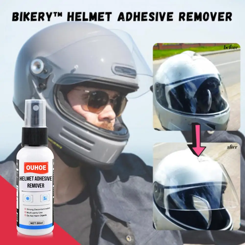 

50ml Motorcycle Car Helmet Cleaning Debris Free Of Water Washing Cleaner Decontamination Polishing Removal Sticker Spray