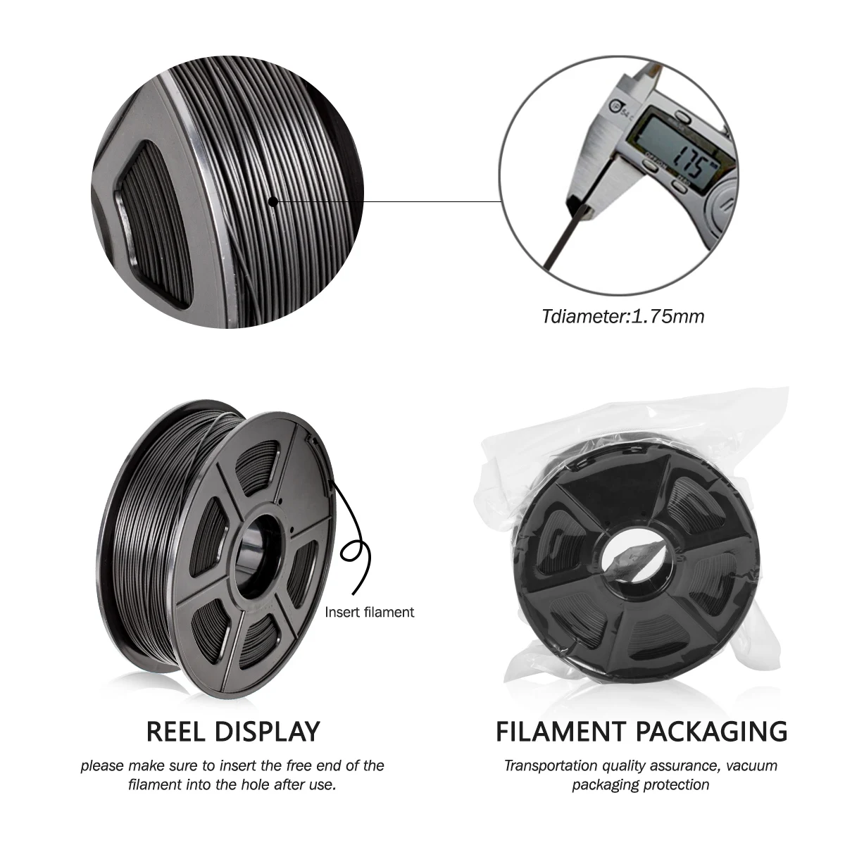 

ENOTEPAD Global PLA 3D Print Filament 1.75mm Plastic Spool Bright Color Fit ALL FDM 3D Printer For Industrial Design Vacumm