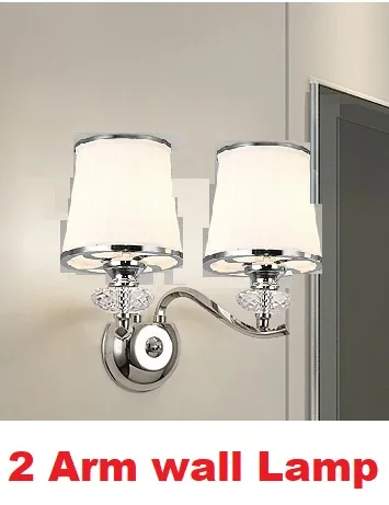 2 Arm Wall Lamp Современные блестящие хромированные металлические светодиодные люстры, хрустальные люстры для гостиной, светодиодные подвесные люстры, Светильники для спальни, светодиодные подвесные светильники - Цвет абажура: 2 Arm Wall Lamp