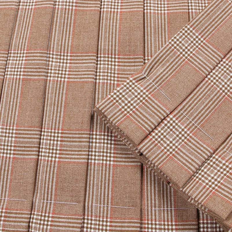 

[Camel Gray] Girl's Summer High Waist Pleated Skirts Plaid Skirts Women Elegant JK Uniforms Girl School Dress Student Cloths