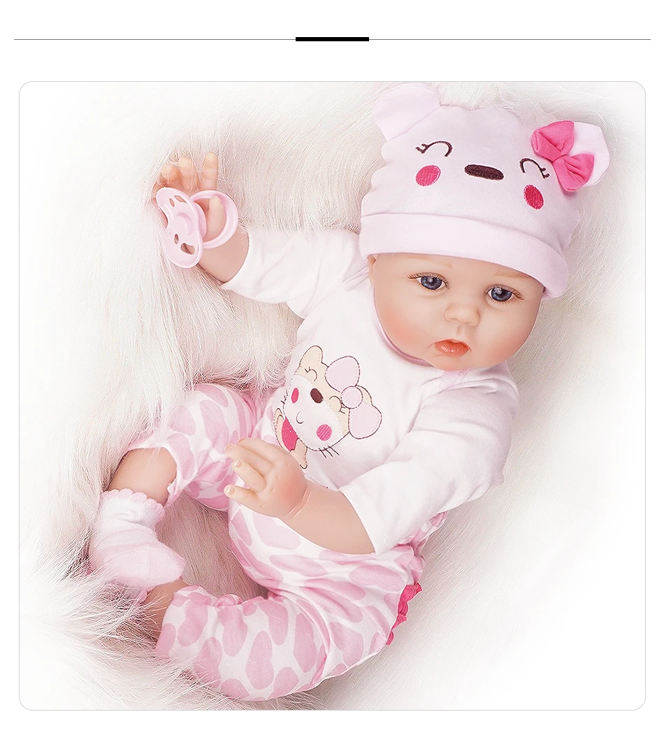 55 см Reborn Baby Doll Girl 2 наряды силиконовый виниловый светильник для новорожденных Розовый и темно-розовый
