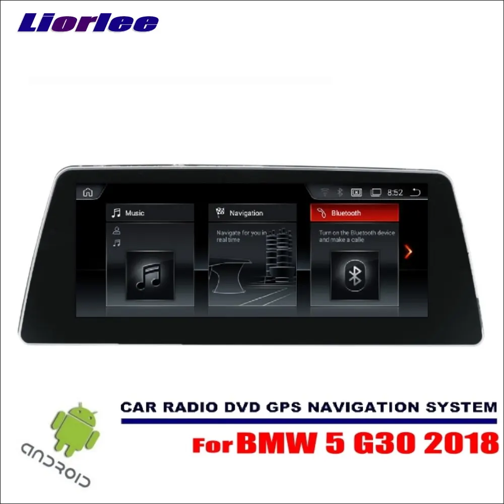 

Мультимедийный плеер Liorlee для BMW 5 Series G30, 2018 дюйма, стерео радио, аудио, видео, Android, система GPS-навигации, дисплей, ТВ