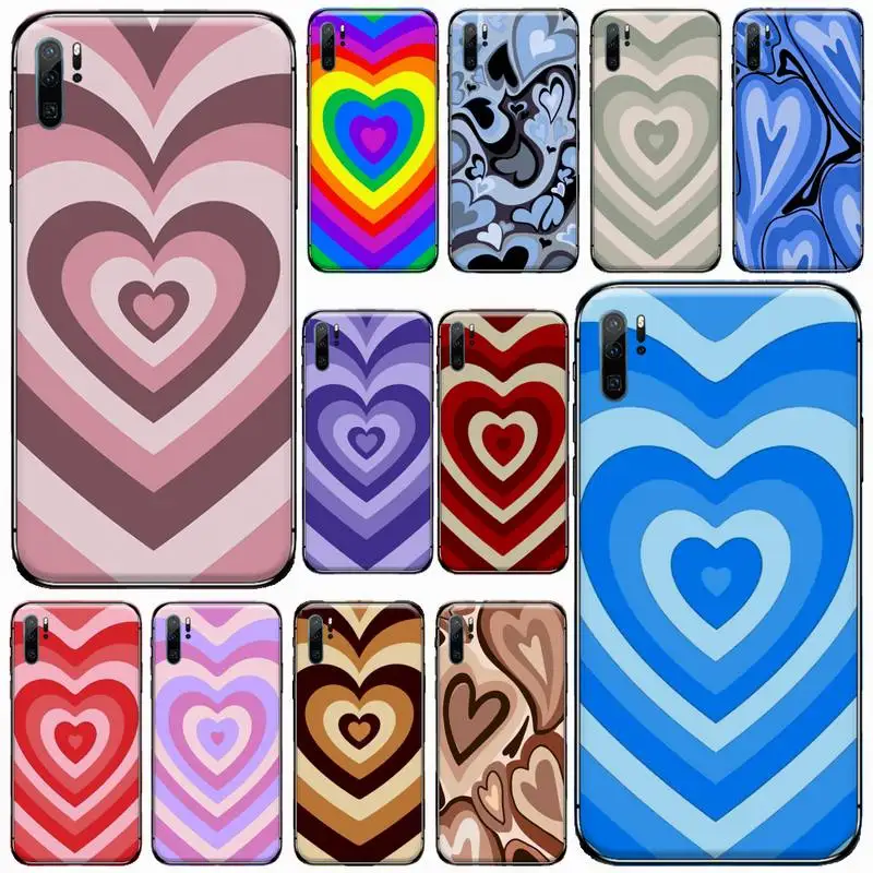 

love heart Latte Phone Case For Huawei honor Mate P 9 10 20 30 40 Pro 10i 7 8 a x Lite nova 5t Soft silicone funda