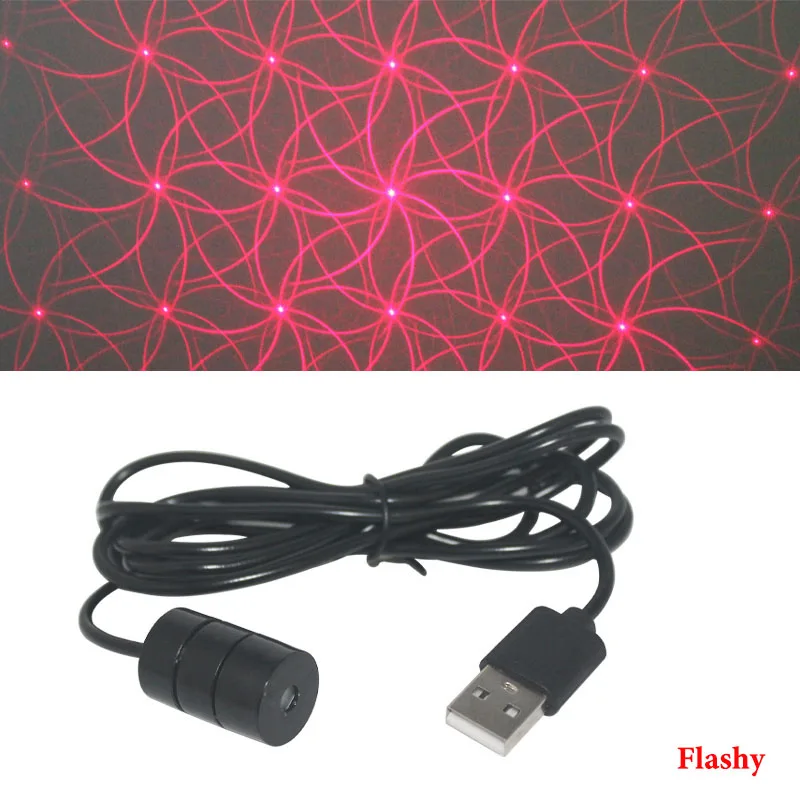 Flashy Светодиодный светильник для салона автомобиля USB светодиодный диджейский атмосферный Звездный светильник декоративный светильник для интерьера Регулируемый светильник с несколькими эффектами - Название цвета: Flashy