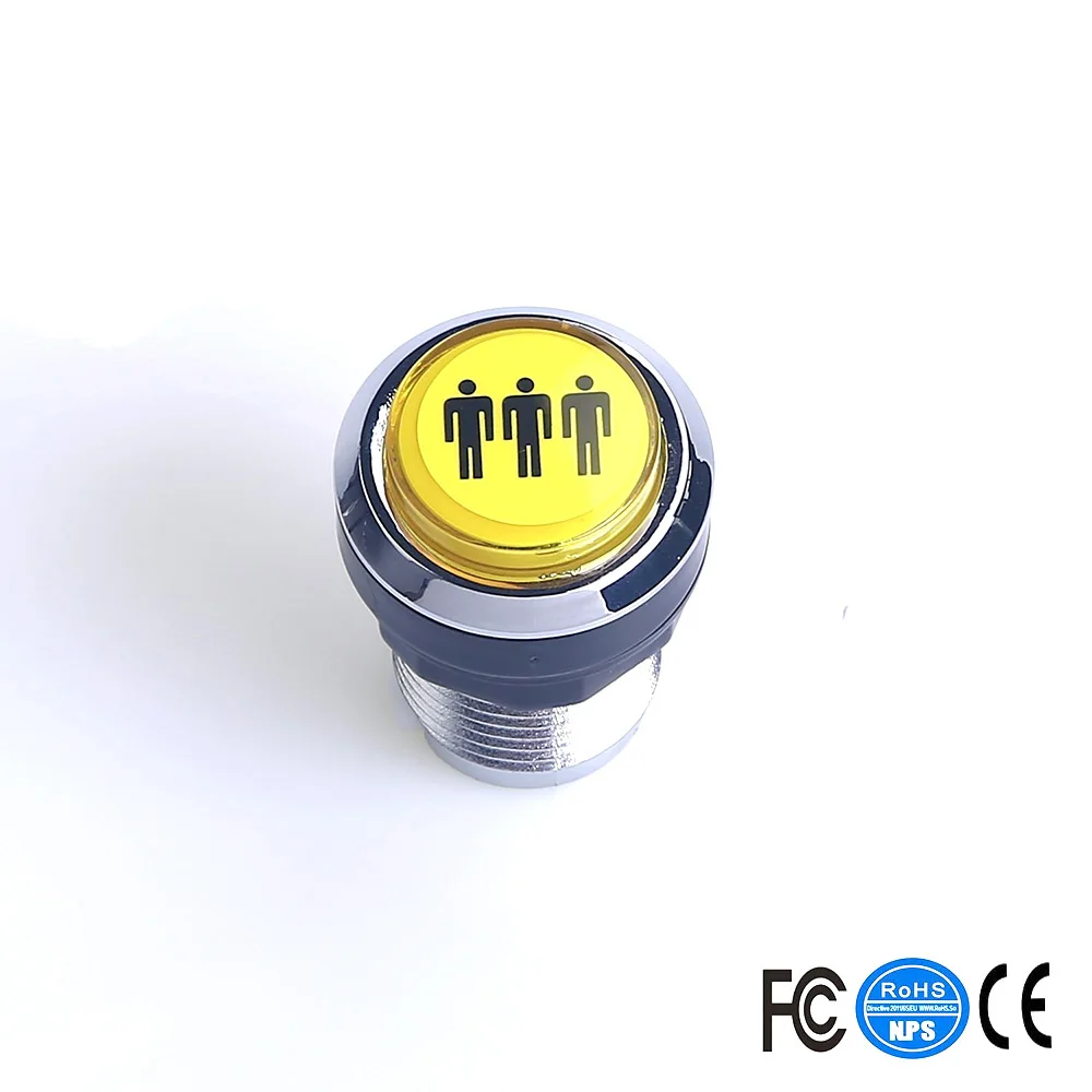 4 светодиодный т. Кнопочная кнопка включения в серебряном стиле для Mame Jamma|Игры с