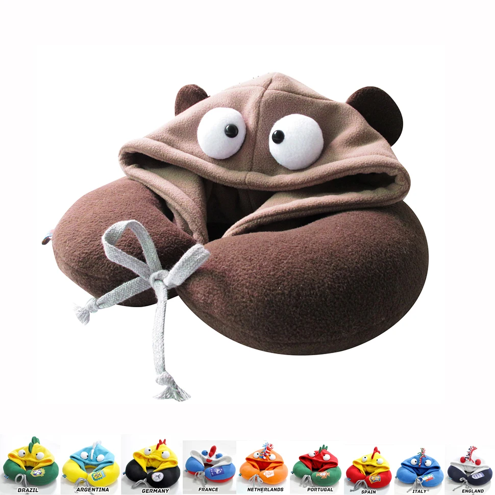 Мультяшная Подушка с капюшоном u образной формы для путешествий национальным