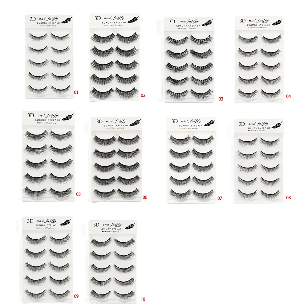 5 пар 3D накладные ресницы из искусственной норки тонкие пушистые многослойные
