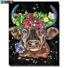 Картина-пазл стразы из квадратных страз, вышивка крестиком с изображением животных, быка, цветов