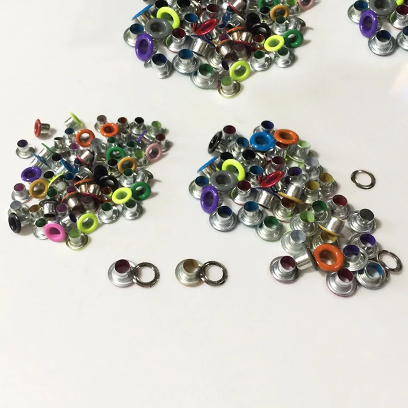 100 компл./упак. 4 5 мм Красочные проушины с прокладкой краска Железный люверсы