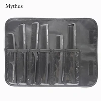 mythus tg black carbon comb anti static barber hair comb set in 6 pcslot with salon tools bag hairdressing comb styling tools