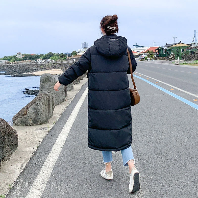 Женские теплые парки с капюшоном свободные длинные толстые пальто желтого цвета